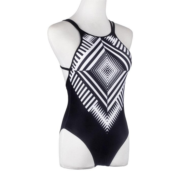 HOT Sale!Canserin Women Bohemia One-piece Geometric Bandage Swimsuit N6