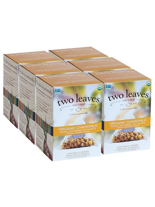 Two Leaves Tea CompanyOrganic Chamomile Herbal Tea, 15-Count Boxes (Pack of 6) 22.5g N3