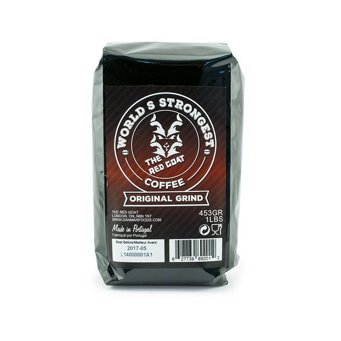 The Red Goat Original Ground Coffee, the World's Strongest Coffeend - 16 Ounce Bag (Original Grind) N2