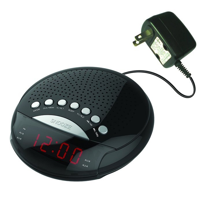 SuperSonic Digital AM/FM Radio Alarm Clock, Black N3