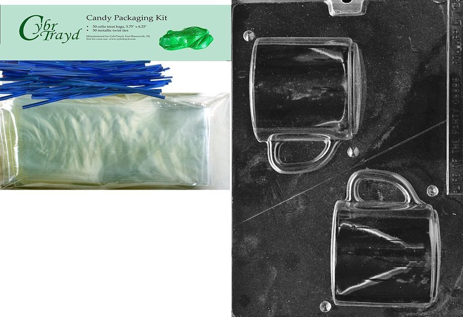 Cybrtrayd D070 Chocolate Candy Mold, 3D Coffee Mug Dads and Moms