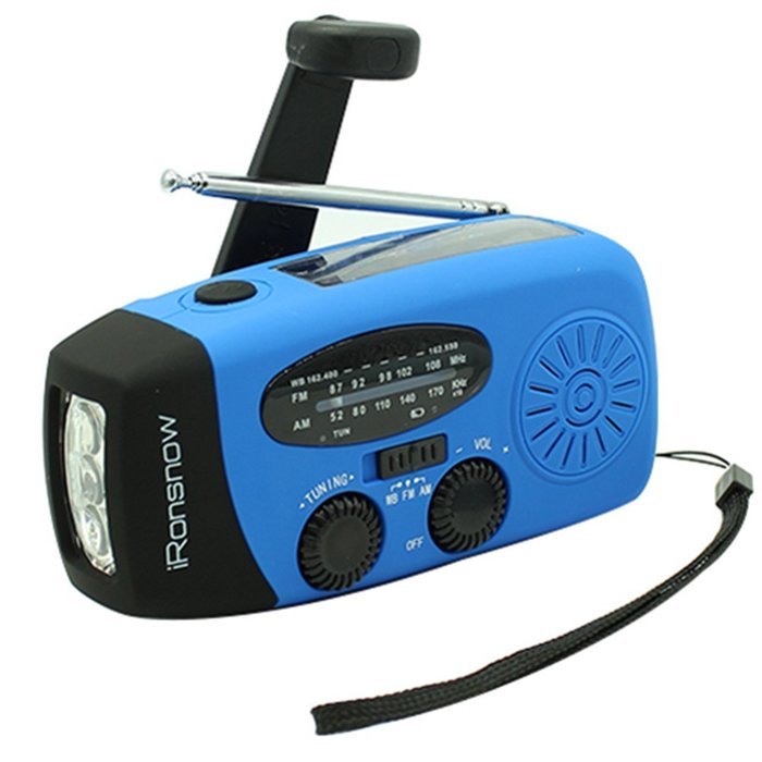 iRonsnow IS-088 Dynamo Emergency Solar Hand Crank Self Powered AM/FM/NOAA Weather Radio, LED Flashlight, Smart... N12