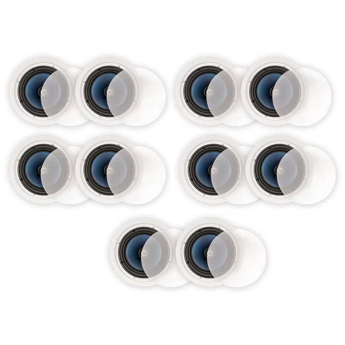Blue Octave LC82 In Ceiling 8" Speakers Home Theater Surround Sound 2-Way Speaker 5 Pair Pack
