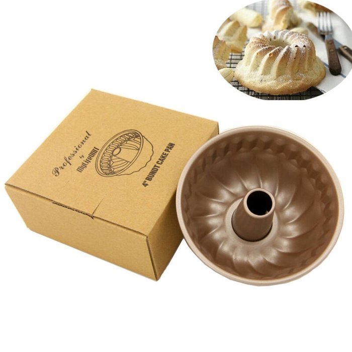 MyLifeUNIT 4 Inch Kugelhopf Mold, Non Stick Bundt Pan N2