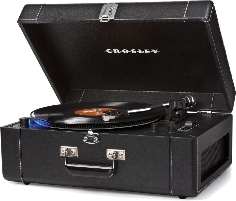 Crosley CR6250A-BK Keepsake Deluxe Portable and Adjustable USB Turntable with Built-in Preamp, Black N2