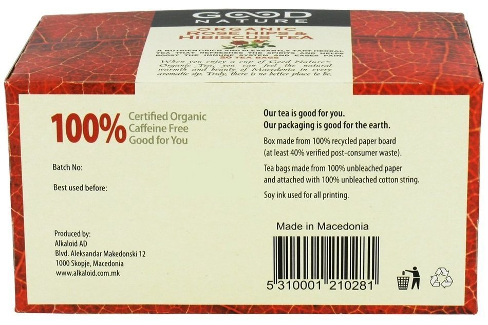 Good Nature Organic Rose Hips & Hibiscus Tea, 1.8 Ounce N2