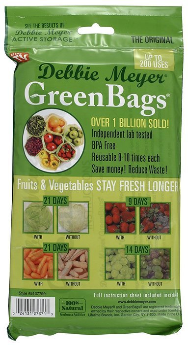 Debbie Meyer GreenBags Freshness-Preserving Food/Flower Storage Bags (Various Sizes, 20-Pack) N3