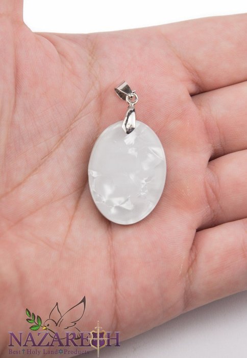 Jesus Fish Tabgha Pearl Shell Pendant Abalone Shell Handmade Amulet Holy Land N4