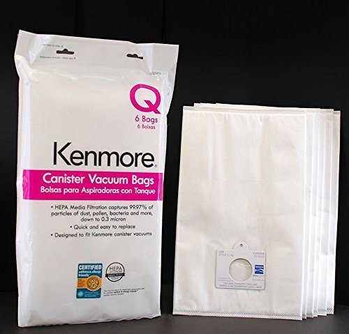 Kenmore Type Q/C Vacuum Bags Hepa for Canister Vacuums 6 Pk Media ...