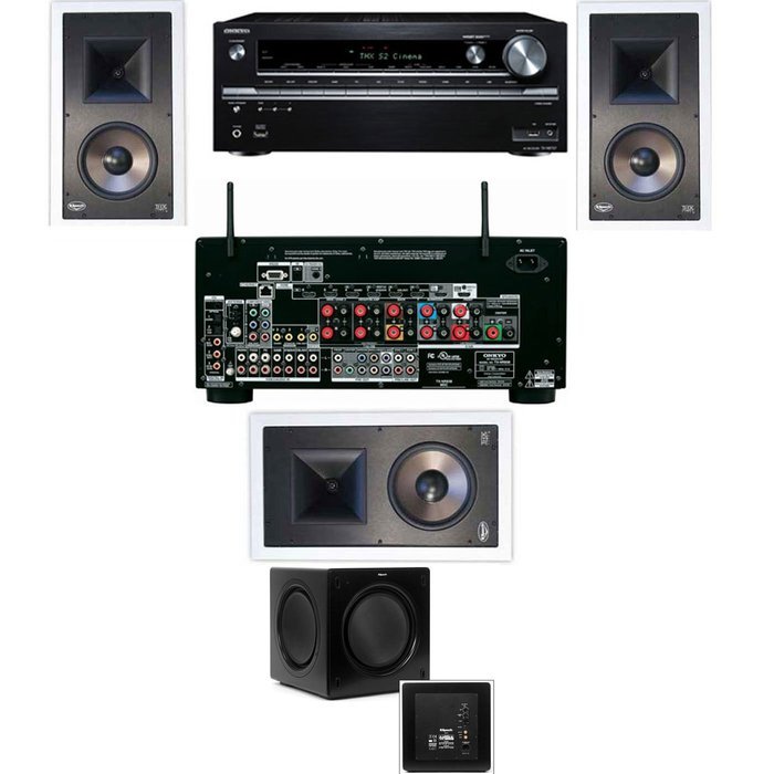 Klipsch KL-7800-THX 3.1 In-Wall-SW-310-Onkyo TX-NR838 7.2 Channel- White
