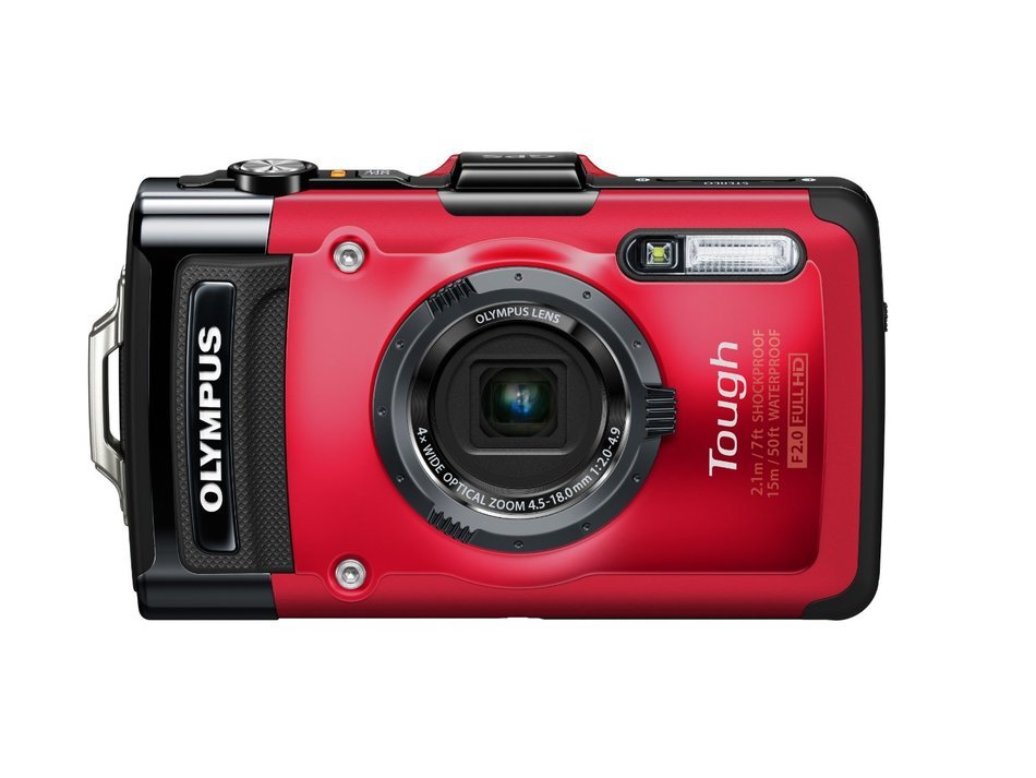 Olympus Stylus TG-2 iHS Digital Camera with 4x Optical Zoom and 3-Inch LCD (Red) (Old Model) N4