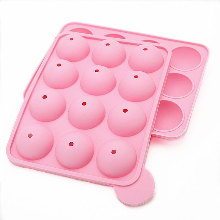 12-Cavity Egg Shape Silicone Mold for Cake Lollipop Ice Sphere Chocolate, 1 Pair / Package, Random Color N2