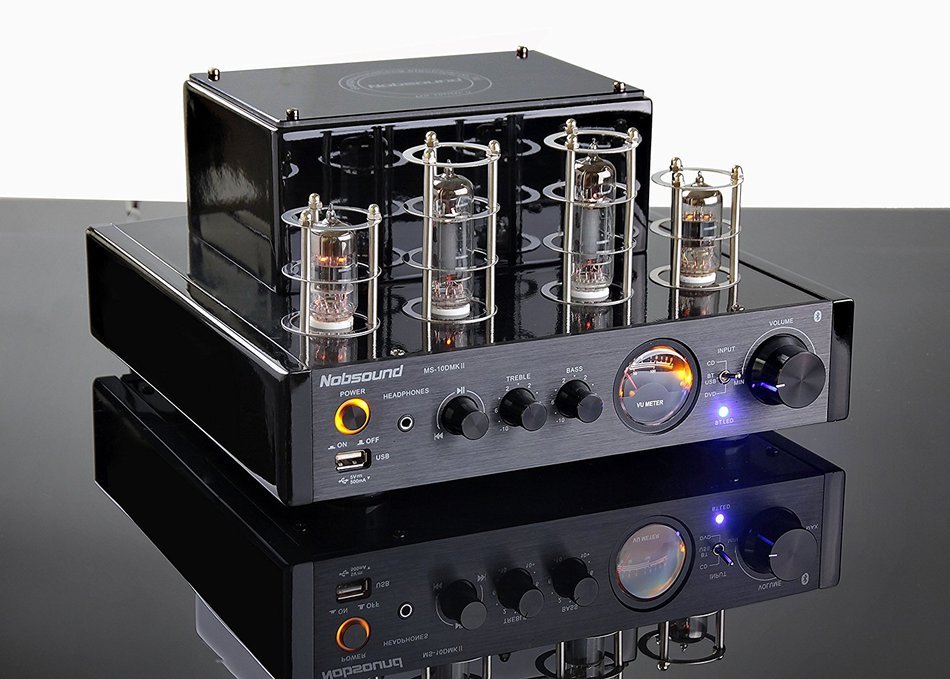 Nobsound MS-10D MKII Hybird Tube Amplifier with Bluetooth/USB/Headphone for Hi-Fi (Black)