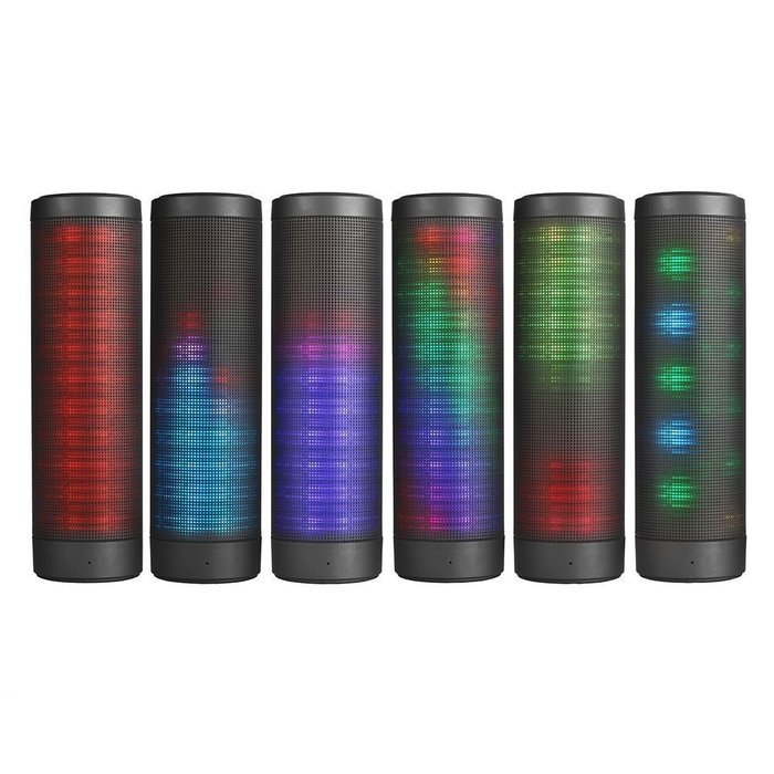 GINGOOD Touch Wireless Bluetooth V4.0 Portable Speaker with Colorful Pulsating LED Lights Silver N3