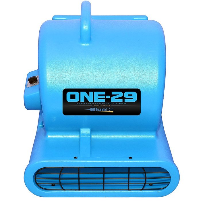 Blue ONE-29 Portable Air Mover Carpet Dryer 2900 CFM 3 Speed 2.9 AMPS Fully Stackable GFCI 4 Unit Daisy Chain...