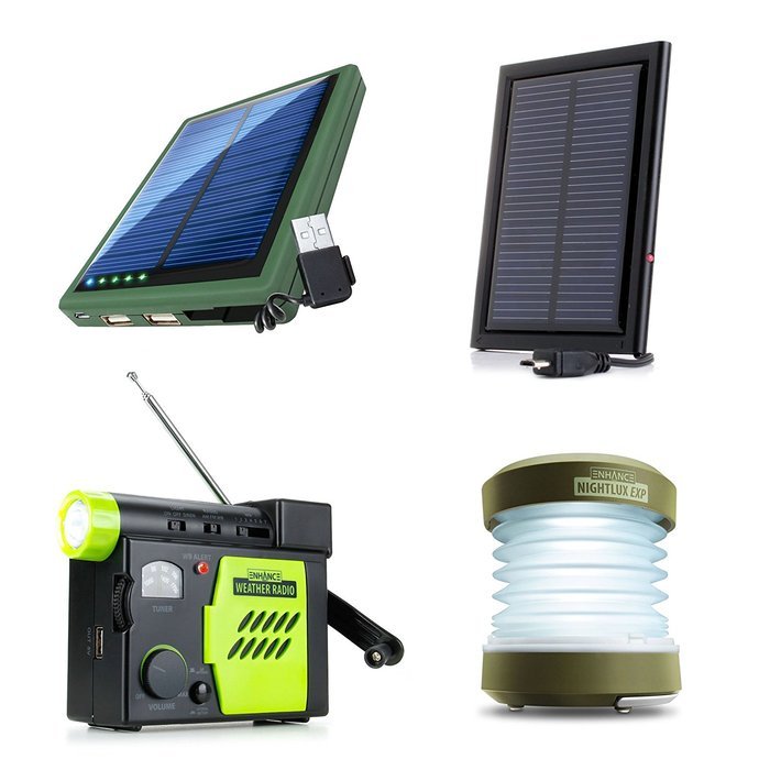 Survival Kit Bundle - ENHANCE Emergency Weather Radio , NIGHTLUX EXP Hand Crank Lantern , ReVIVE Solar ReStore... N6