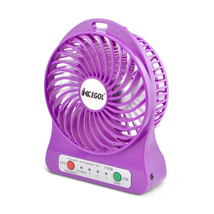 iKKEGOL Mini Portable Personal Table Fan for Office Outdoor Travel, 4-inch, Rechargeable (White) N19