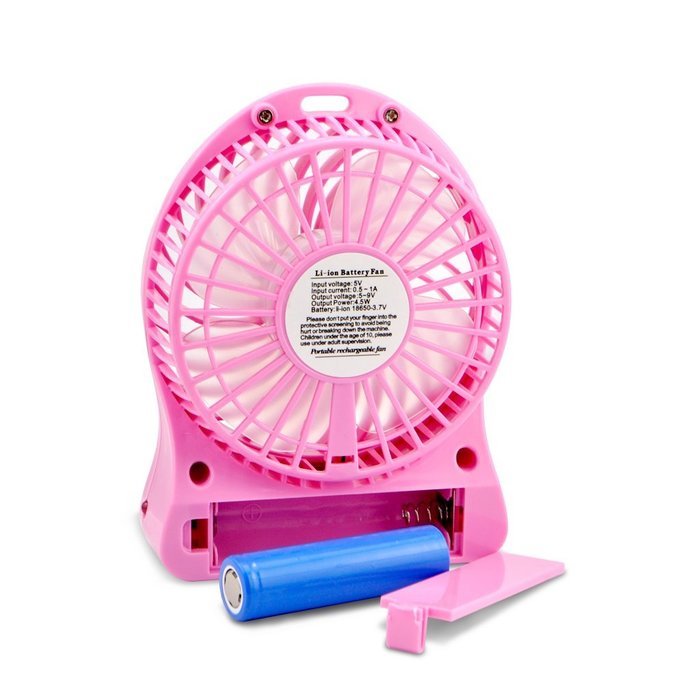 iKKEGOL Mini Portable Personal Table Fan for Office Outdoor Travel, 4-inch, Rechargeable (White) N22