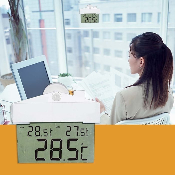 Balight NEW Adsorbable Indoor/Outdoor Thermometer Temperature Hygrometer Weather Station Digital LCD Window N4