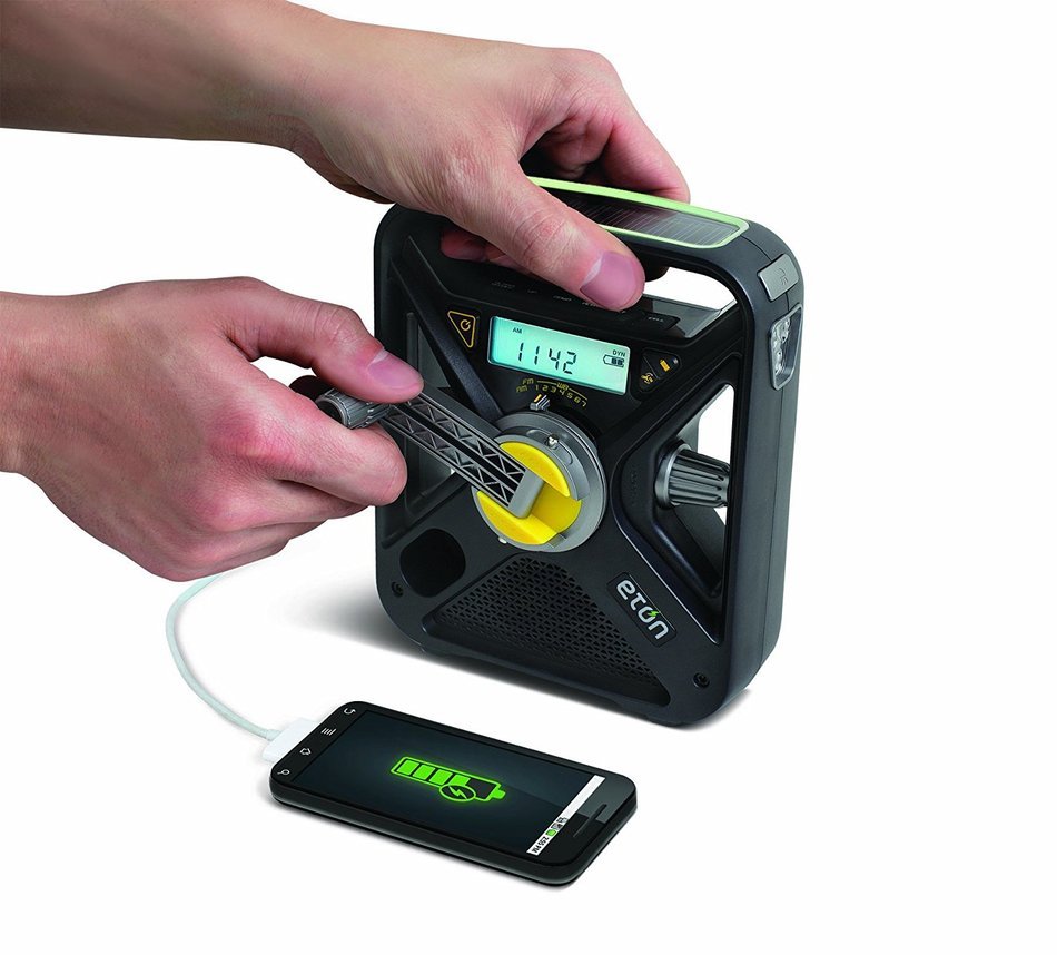 Eton FRX3 Hand Turbine NOAA AM/FM Weather Alert Radio with Smartphone Charger - Black (NFRX3WXB) N2