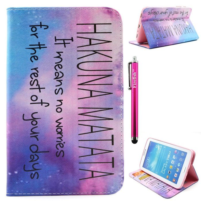 Galaxy Tab 3 7.0 Case, Firefish Kickstand Feature High Quality PU Leather Wallet with Card Slots Damage Resistance... N8
