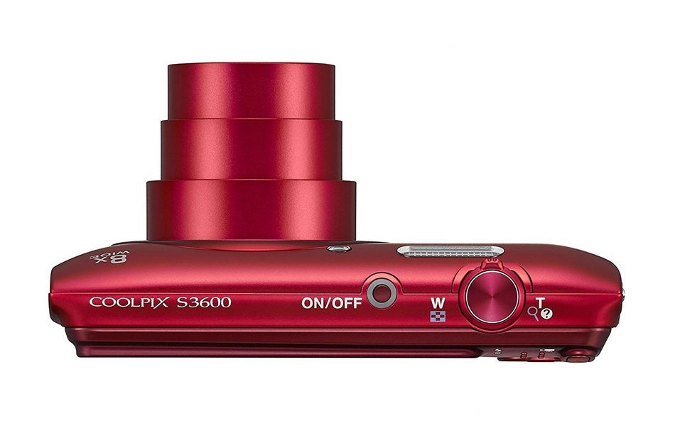 Nikon COOLPIX S3600 20.1 MP Digital Camera with 8x Zoom NIKKOR Lens and 720p HD Video (Red) (Discontinued by Manufacturer) N12