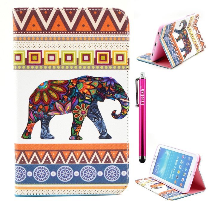 Galaxy Tab 3 7.0 Case, Firefish Kickstand Feature High Quality PU Leather Wallet with Card Slots Damage Resistance... N14