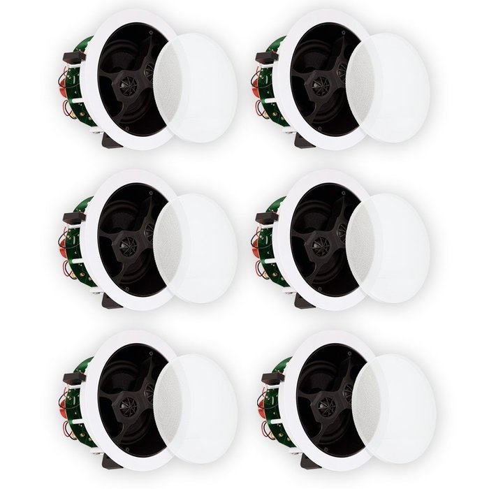 Theater Solutions TS650S In Ceiling 6.5" Stereo Speakers 2 Channel Each Home 6 Speaker Set 6TS650S