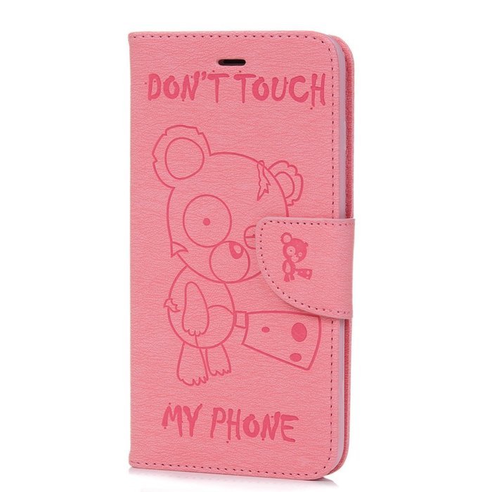 iPhone 7 Plus Case (5.5 inch) - Wallet Flip Stand Case Embossed Cute Bear PU Leather Case Shockproof TPU Inner... N19