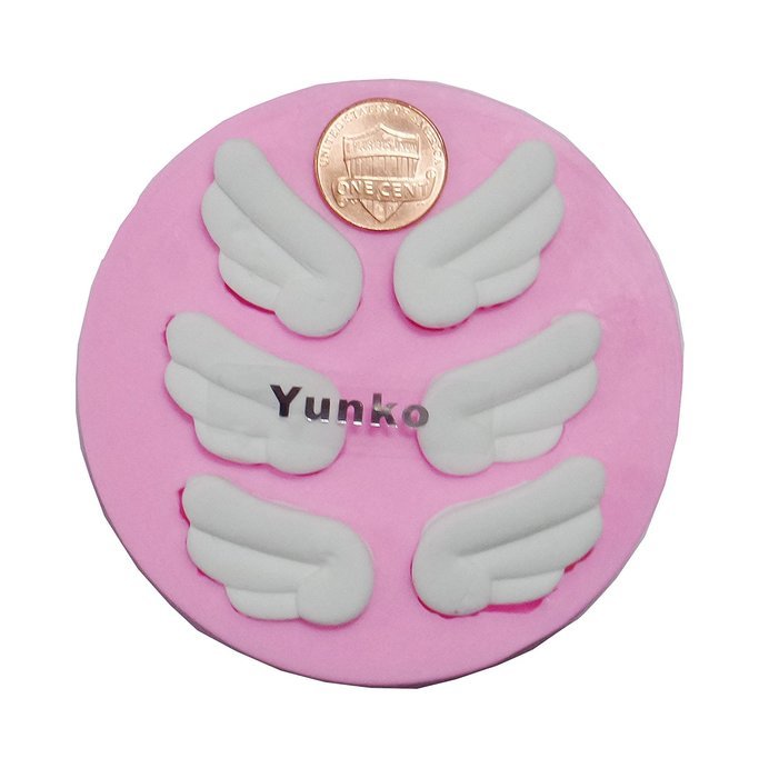 Yunko Small Qute 3 Pairs of Wings Silicone Chocolate Fondant Candy Sugar Mold Cake Decorating Tools N2