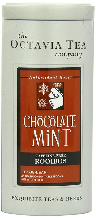 Octavia Tea Chocolate Mint (Caffeine-Free Red Tea/Rooibos) Loose Tea, 3 Ounce Tin