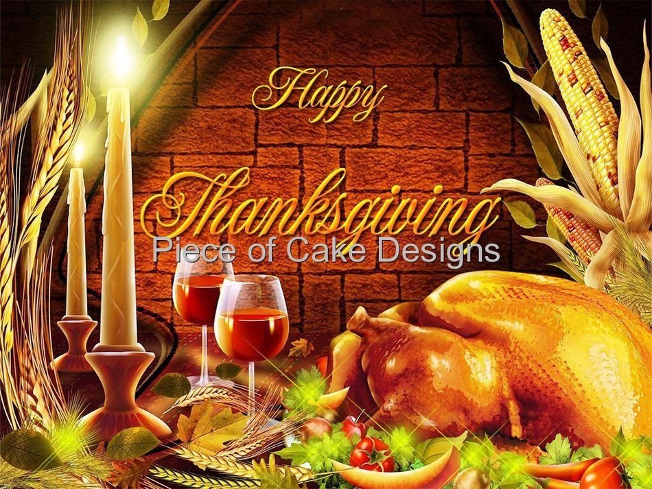 1/4 Sheet ~ Thanksgiving Dinner ~ Edible Image Cake/Cupcake Topper!!!