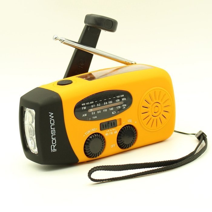 iRonsnow IS-088 Dynamo Emergency Solar Hand Crank Self Powered AM/FM/NOAA Weather Radio, LED Flashlight, Smart... N23