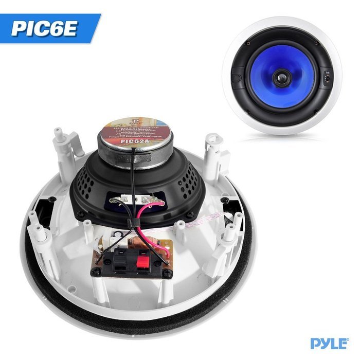 Pyle Home PIC8E 300 Watt High-End 8-Inch Two-Way In-Ceiling Speaker System with Adjustable Treble Control (Pair)