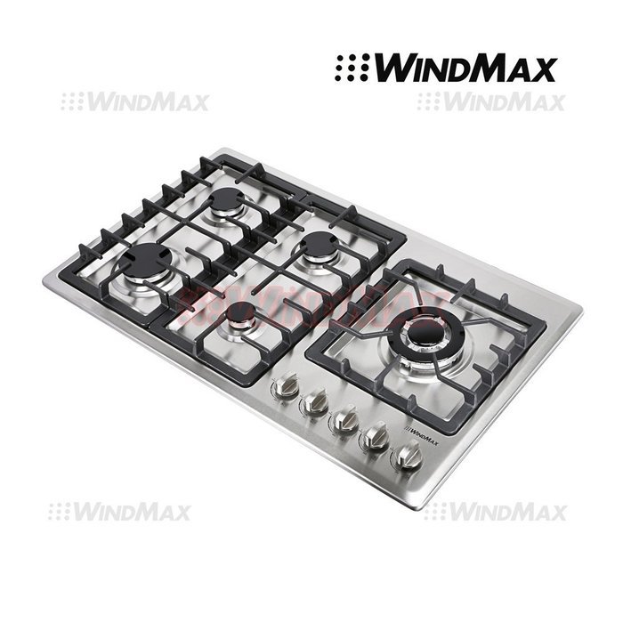 Windmax 34" Stainless Steel 5 Burner Stove LPG Cooktop-Ship within 24 hour #58020