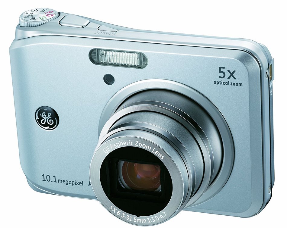 GE A1050-SL 10MP Digital Camera with 5X Optical Zoom and 2.5 Inch LCD with Auto Brightness - Silver