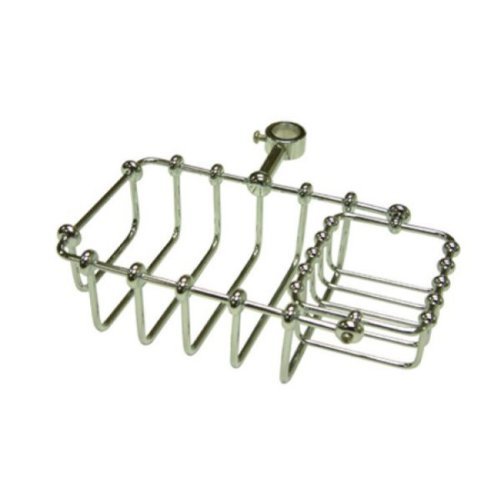 Kingston Brass CC2141 7-Inch Riser Mount Soap Basket for Clawfoot Tubs, Polished Chrome