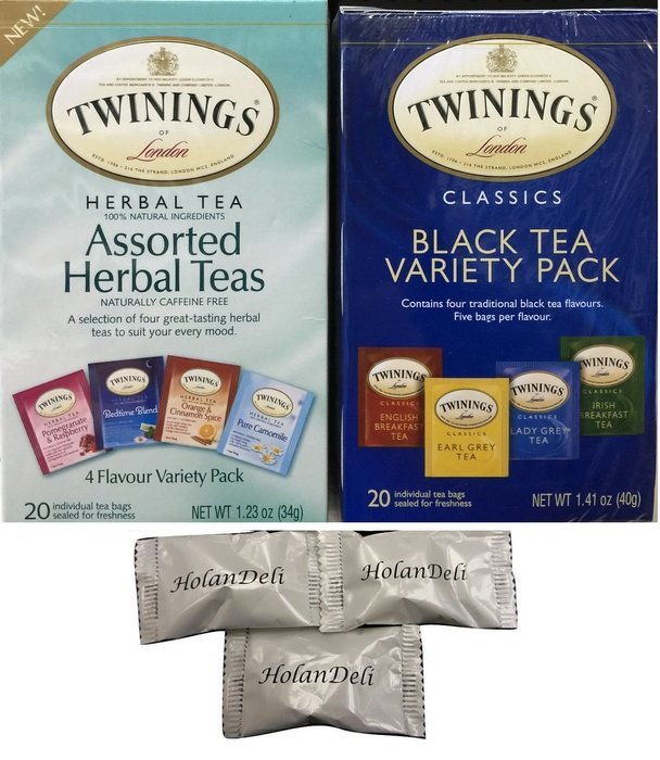 (Pack of 2) Assorted Herbal and Black Tea, Variety Pack(8 Flavors). Includes Our Exclusive HolanDeli Chocolate... N2