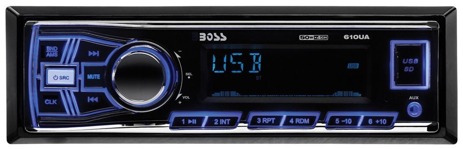 BOSS AUDIO 638BCK Package Includes 611UAB Single-DIN AM/FM Mechless Bluetooth Enabled/Audio Streaming Digital... N7