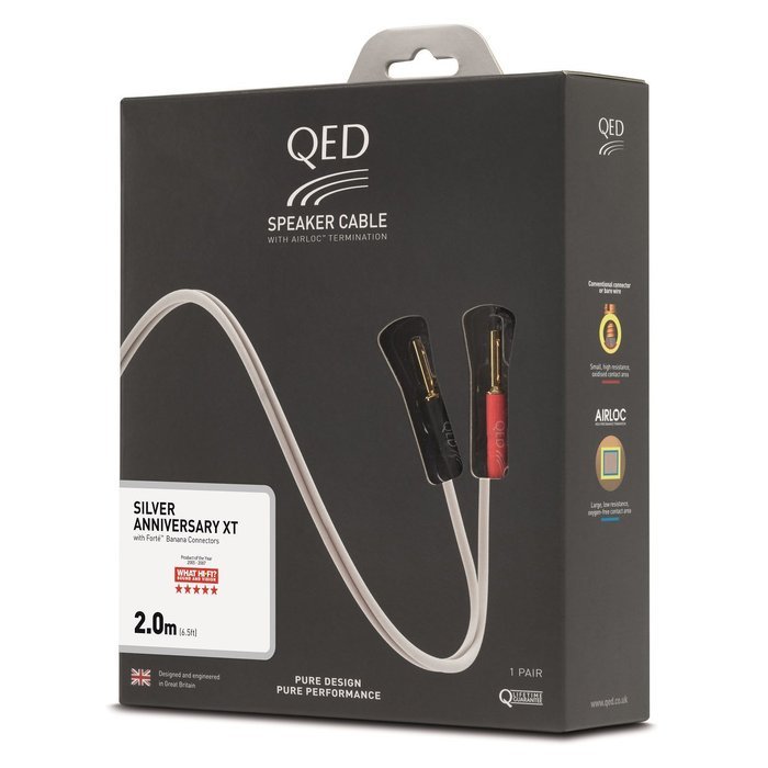 Q Acoustics 3090c Centre Channel Speaker (Graphite) + QED Silver Anniversary XT Speaker Cables 6.5 Feet (2 Meters)
