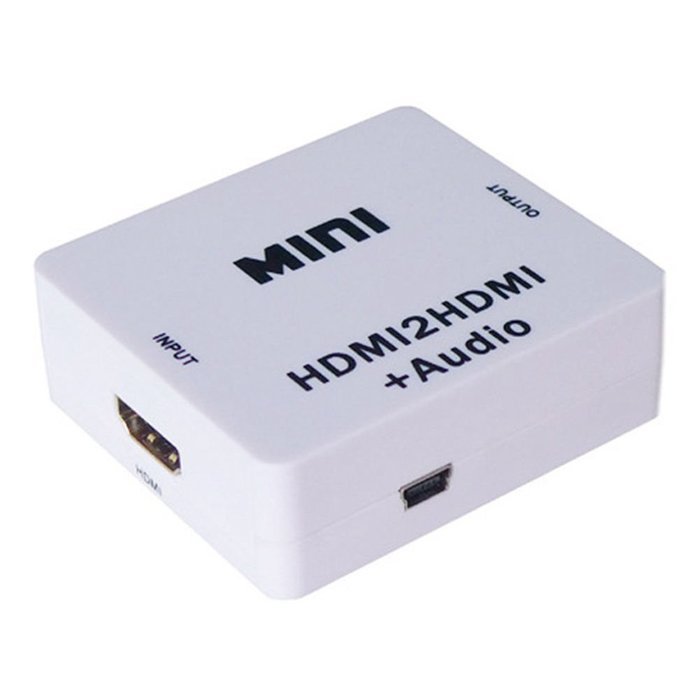 Generic Mini Compact HDMI Extractor Converter HDMI to HDMI Audio Converter Box Adapter White with 3.5mm Stereo...