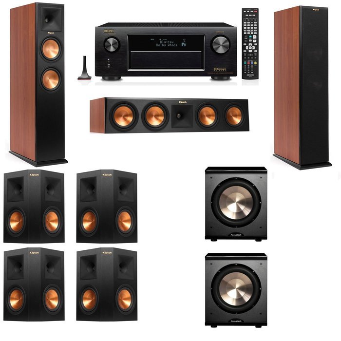 Klipsch RP-250F Tower Speakers CH-PL-200-7.2-Denon AVR-X4100W