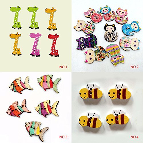 MuLuo 50pcs/Pack Cute Cartoon Bee Environmental Protection Buttons Cartoon Bee N3