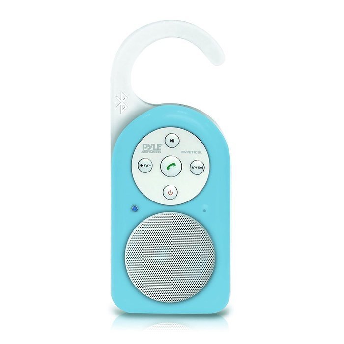PYLE PWPBT10BK Bluetooth Wireless Waterproof Shower Speaker with Built-In Mic for Call Answering (Black) N2