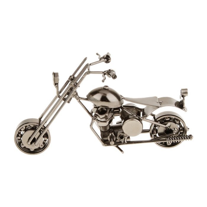 Handmade Wrought Iron Motorcycle Model Bronze Black#3 - Black N3