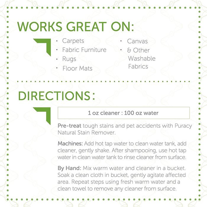 Puracy Natural Carpet & Upholstery Shampoo - Eliminates Stains & Odors - 4x Concentrated - For Machines & By Hand... N8
