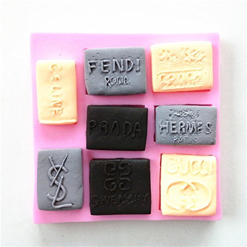 Wocuz W0625 8 Famous Brand Logo Pattern Silicone Candy Fondant Mold for Cake Cupcake Decoration N2