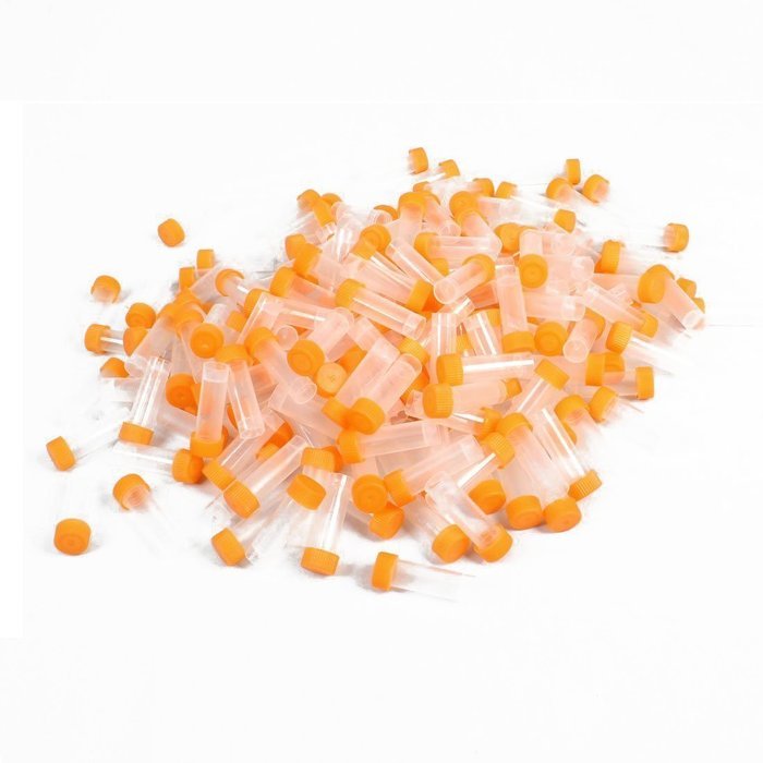 Centrifuge Tubes - SODIAL(R)200 Pcs 5ml Orange Cap Plastic Disposable Centrifuge Tubes