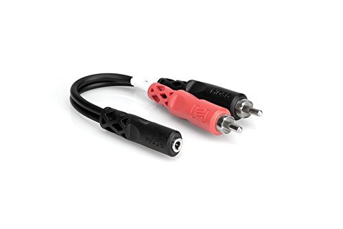 Hosa YMP-434 3.5 mm TRSF to Dual 1/4 inch TS Stereo Breakout Cable