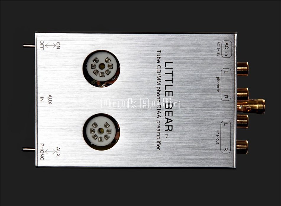 Little Bear Vacumn Tube Mini Phono Stage RIAA MM Phonograph Preamp & HiFi Tube Pre-Amplifier (Silver) N2